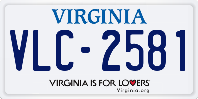 VA license plate VLC2581