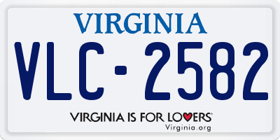 VA license plate VLC2582