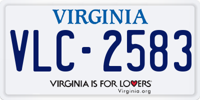 VA license plate VLC2583