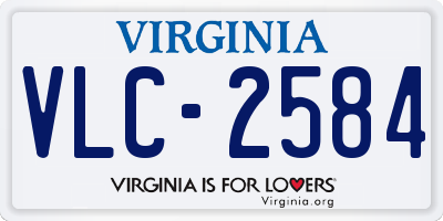 VA license plate VLC2584