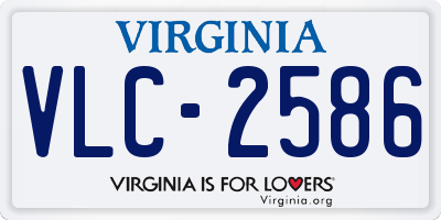 VA license plate VLC2586