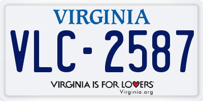VA license plate VLC2587
