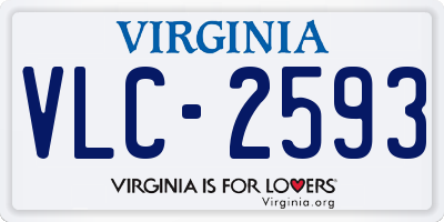 VA license plate VLC2593