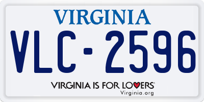 VA license plate VLC2596