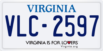 VA license plate VLC2597