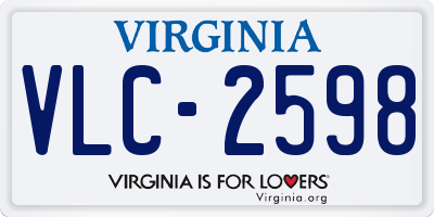 VA license plate VLC2598