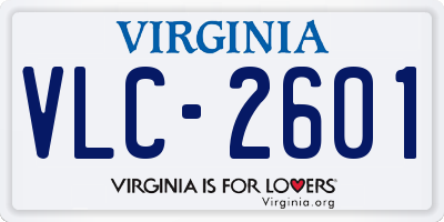 VA license plate VLC2601