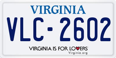 VA license plate VLC2602