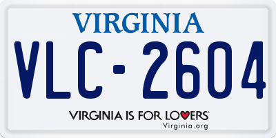 VA license plate VLC2604