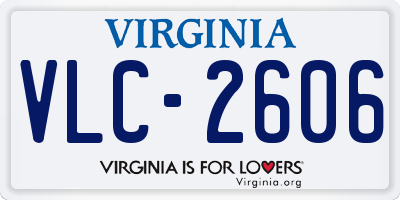 VA license plate VLC2606