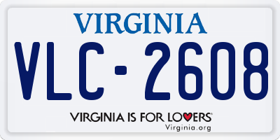 VA license plate VLC2608