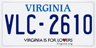 VA license plate VLC2610