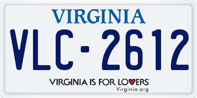 VA license plate VLC2612