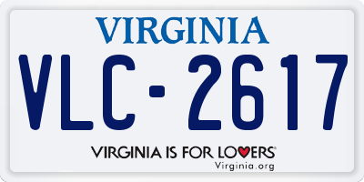VA license plate VLC2617