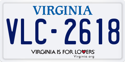 VA license plate VLC2618