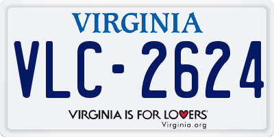 VA license plate VLC2624