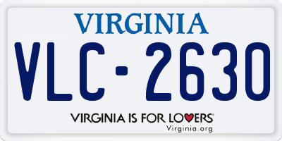 VA license plate VLC2630
