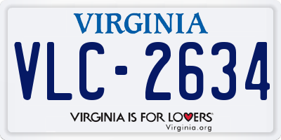 VA license plate VLC2634