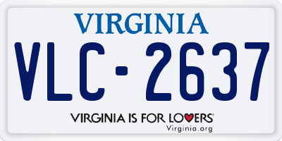 VA license plate VLC2637