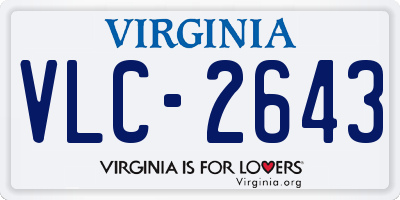 VA license plate VLC2643