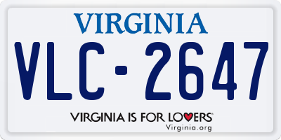VA license plate VLC2647