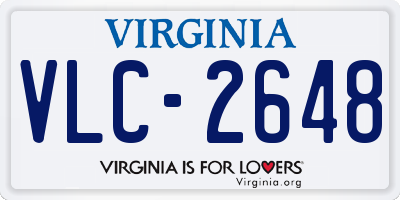 VA license plate VLC2648