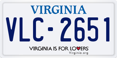 VA license plate VLC2651