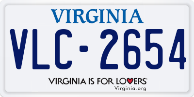 VA license plate VLC2654