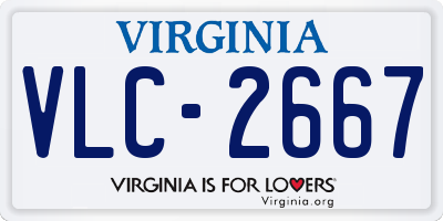 VA license plate VLC2667