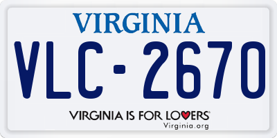VA license plate VLC2670