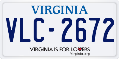 VA license plate VLC2672