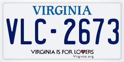 VA license plate VLC2673