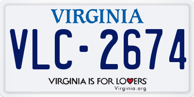 VA license plate VLC2674
