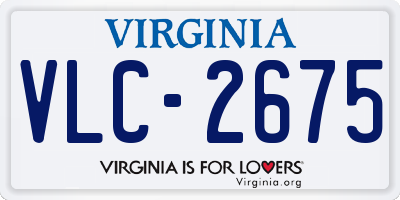 VA license plate VLC2675