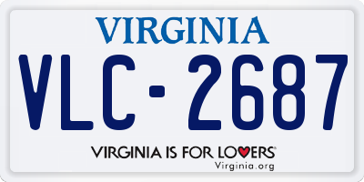 VA license plate VLC2687