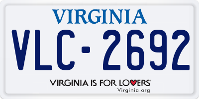 VA license plate VLC2692