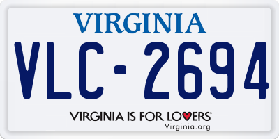 VA license plate VLC2694