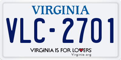 VA license plate VLC2701