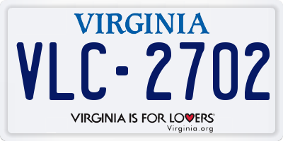 VA license plate VLC2702