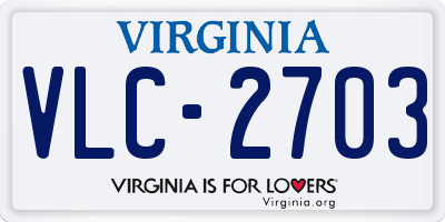 VA license plate VLC2703