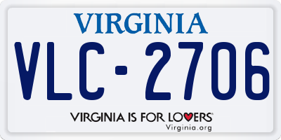 VA license plate VLC2706