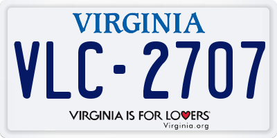 VA license plate VLC2707