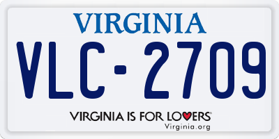 VA license plate VLC2709