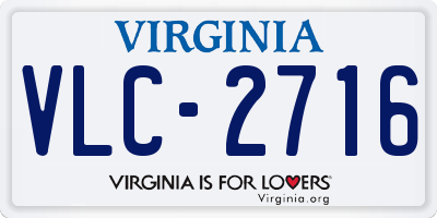 VA license plate VLC2716