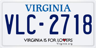 VA license plate VLC2718