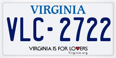 VA license plate VLC2722