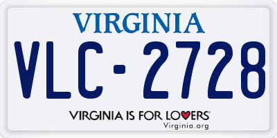 VA license plate VLC2728