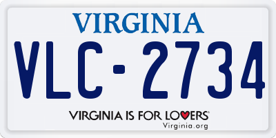 VA license plate VLC2734