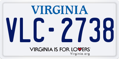 VA license plate VLC2738