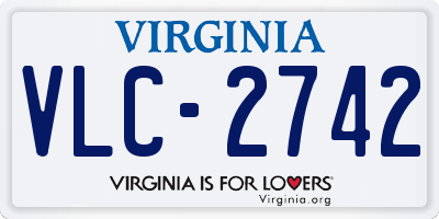 VA license plate VLC2742